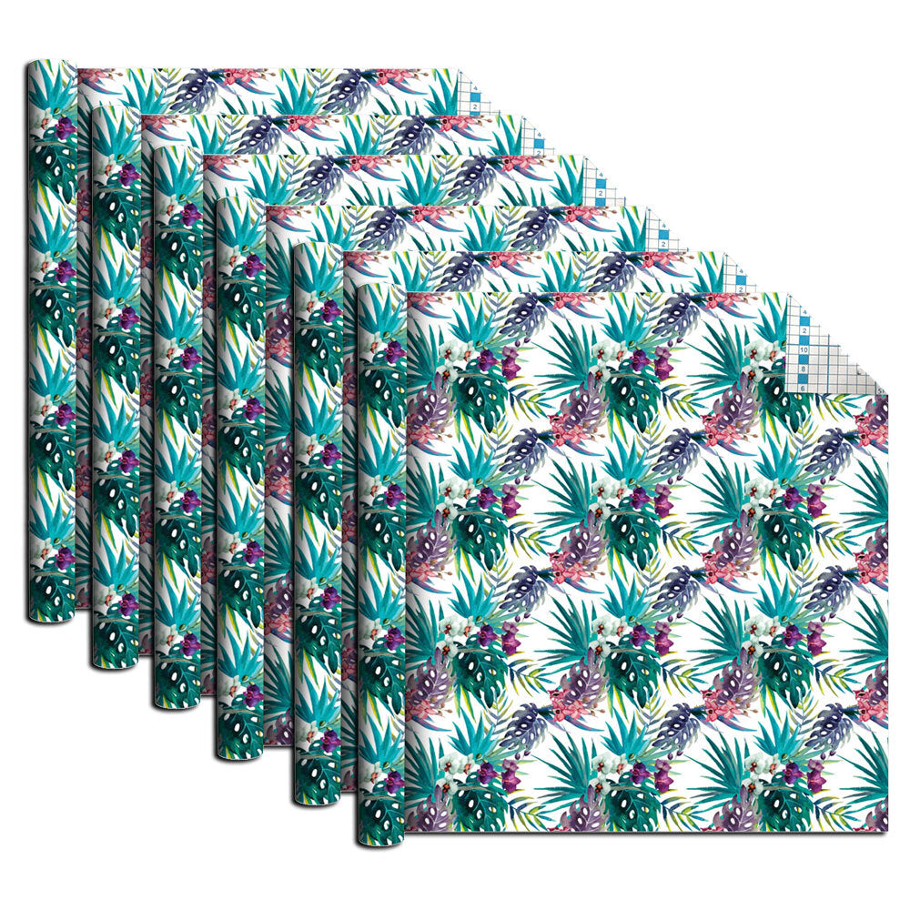 6x Boyle Self Adhesive 1.5mx45cm Vinyl Film - Tropical Plants