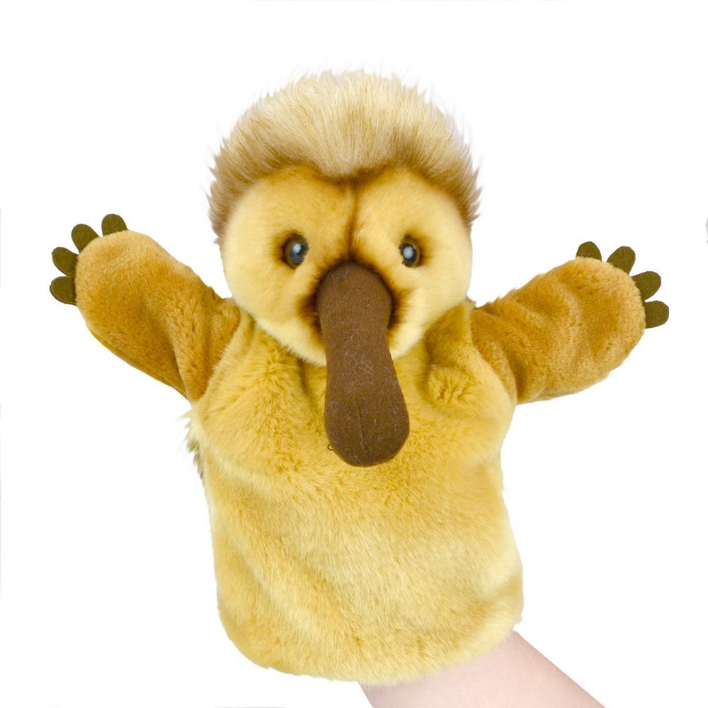 57i0268261-lil-friends-26cm-echidna-animal-hand-puppet-kids-soft-toy-brown