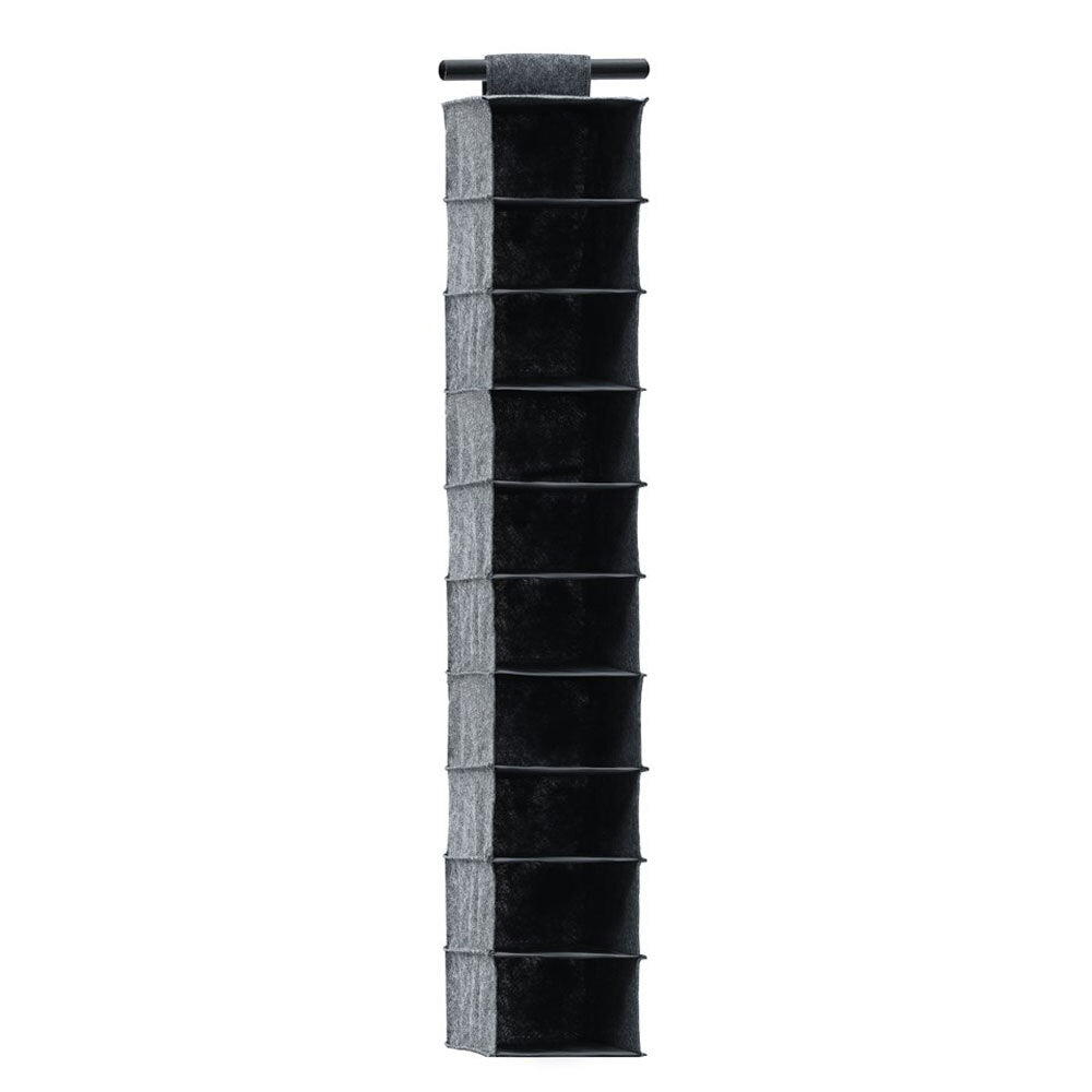Boxsweden 10 Tier Felt Hanging Wardrobe Organiser