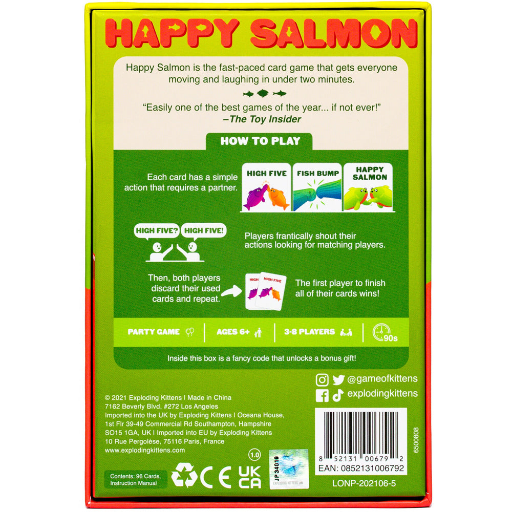Exploding Kittens Happy Salmon Kids/Children Card Game 6+