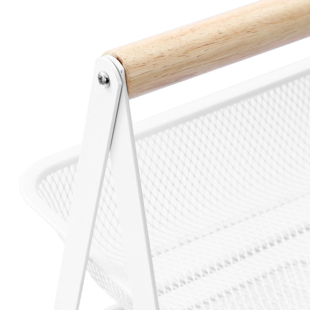 Mesh by Boxsweden 3 Tier Storage Trolley w/ Wheels - White