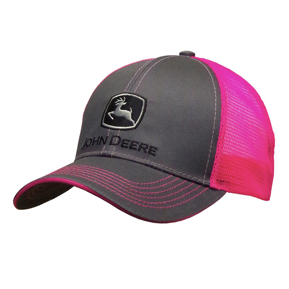 John Deere Women/Unisex One Size Neon Cap Charcoal/Pink