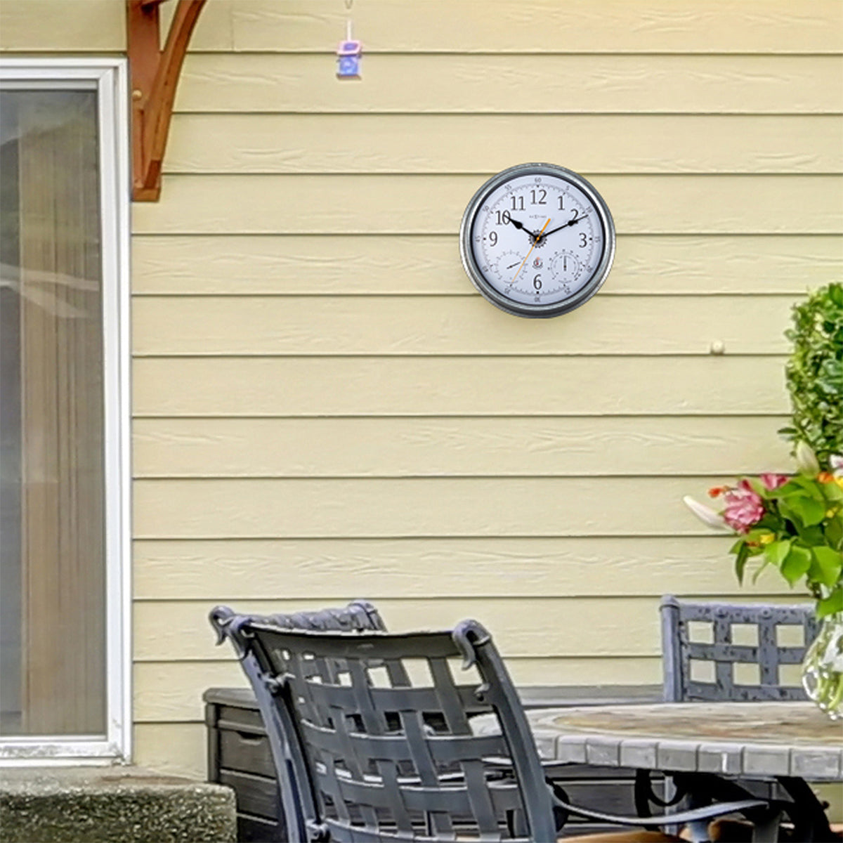 574304ga-nextime-40-5cm-tulip-outdoor-galvanised-metal-wall-clock