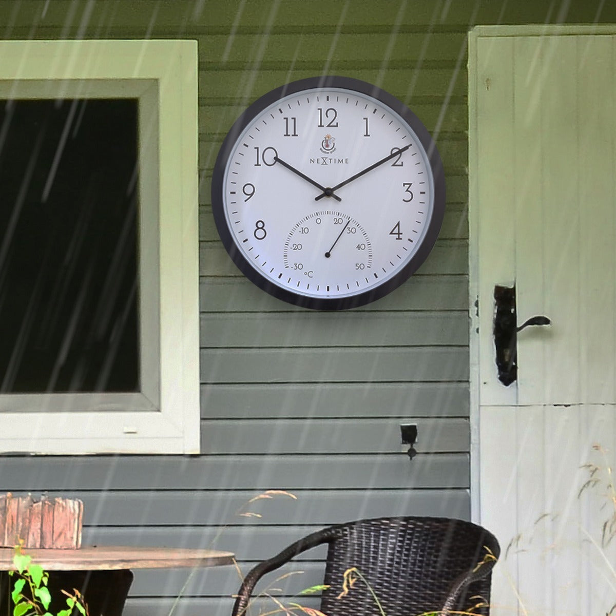 574313-nextime-marigold-weatherproof-outdoor-30-5cm-wall-clock-black-white