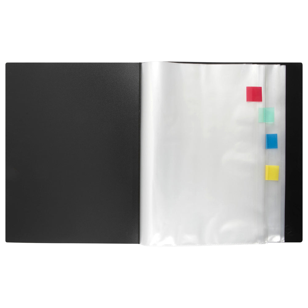 2059002-marbig-clearview-100-pocket-non-refillable-a4-display-book-black