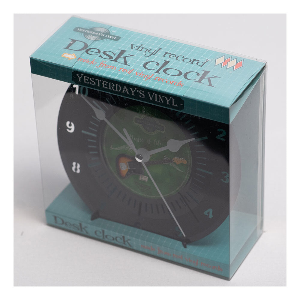 3385005-yesterday-s-vinyl-deskclock-guitar-music-is-life-18cm