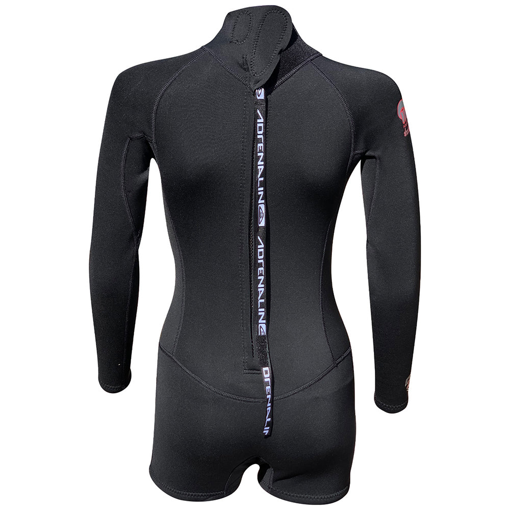 Adrenalin Wahine Ladies 2mm Long Sleeve Boy Leg Springsuit 8 - Black