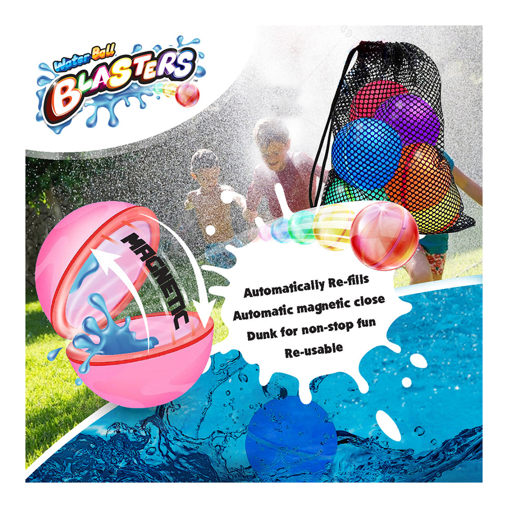 6pc Kazaang Auto-Refill Water Ball Blasters w/ Bag Toy Set Kids 5y+