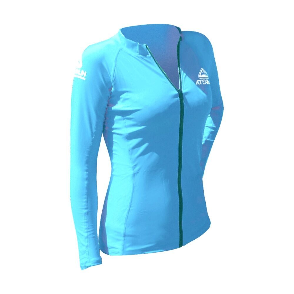 Adrenaline Lady Long Sleeve Full Zip Swim Top/Rashie UPF50+ Sun Aqua