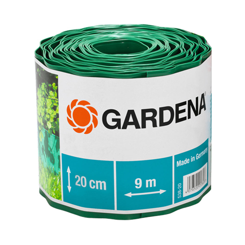 900847201-gardena-plastic-outdoor-garden-bed-decorative-edging-20cm-x-9m-green