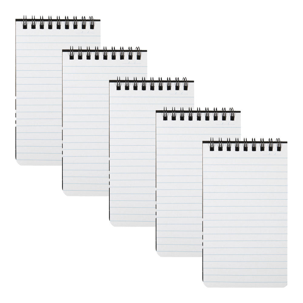 5524100-5pc-spirax-p541-pp-notebook-notepad-7mm-ruled-96-pages-black