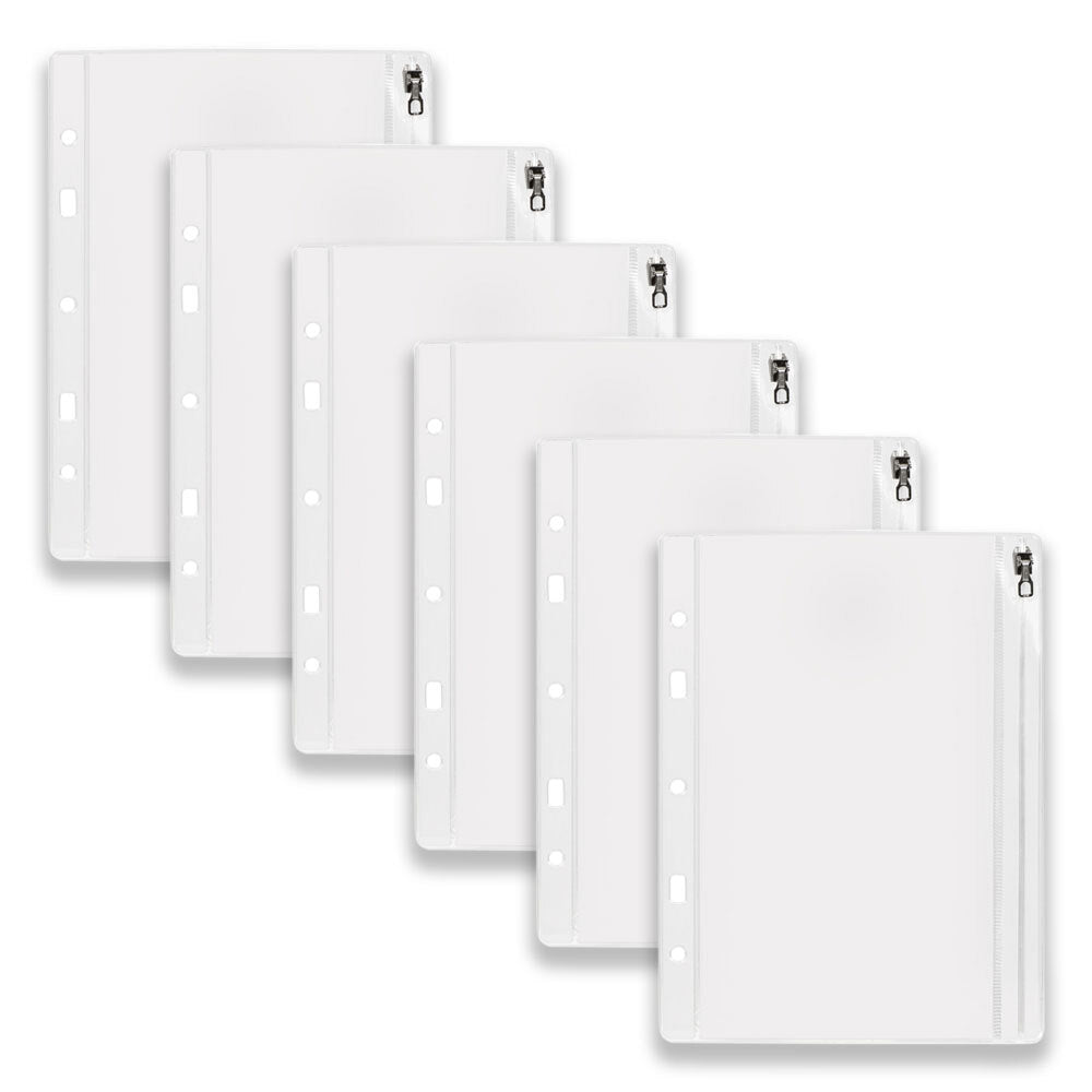 6pc Colourhide Bindermate A5 Pencil Case Insert For Binders - Clear