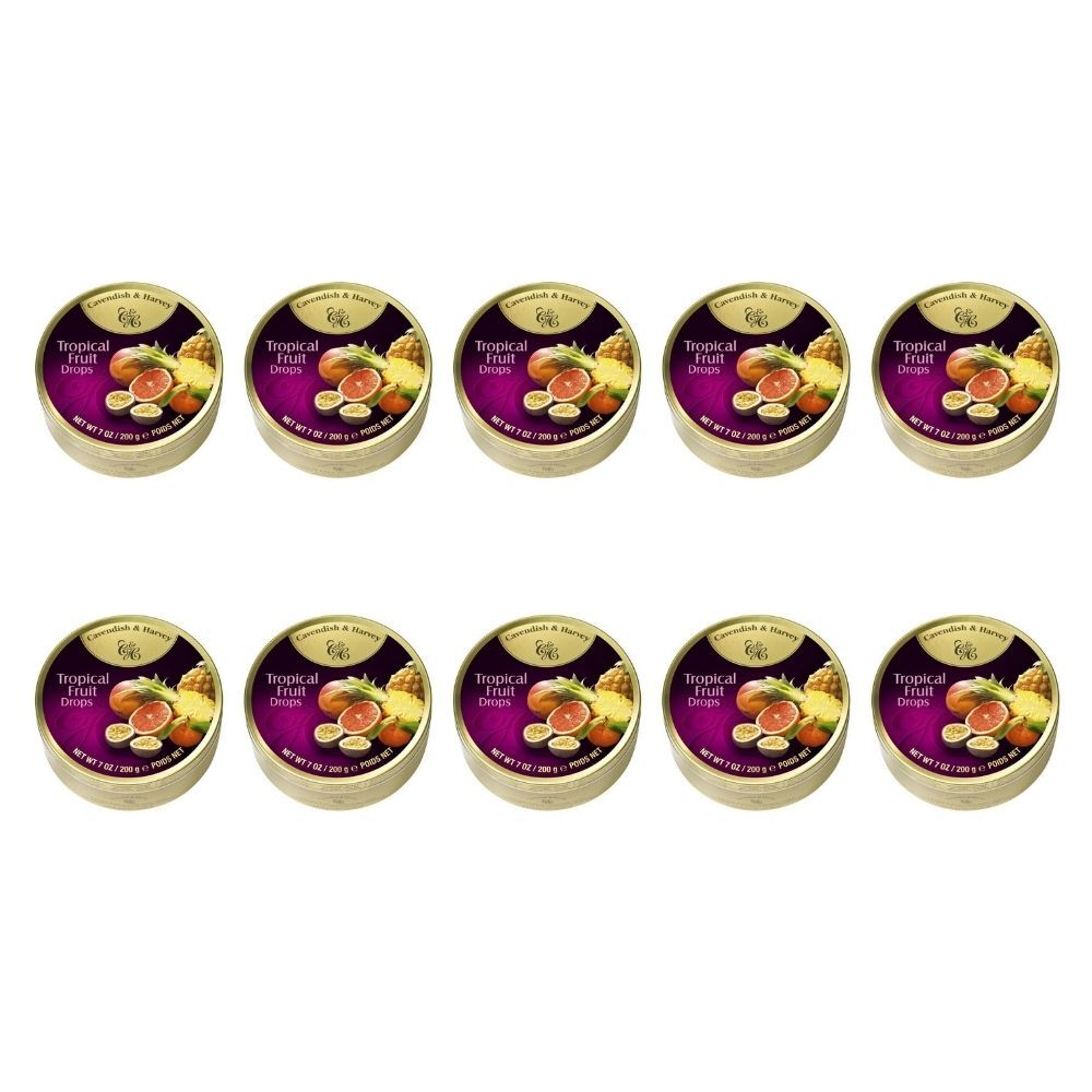 10PK Cavendish & Harvey Tropical Fruit Drops 200g Candy Lollies Confectionery