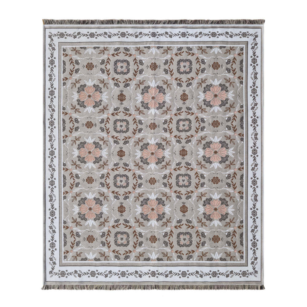 J.Elliot Home Marley Throw Rug 160x200cm Green Mist Multicolour