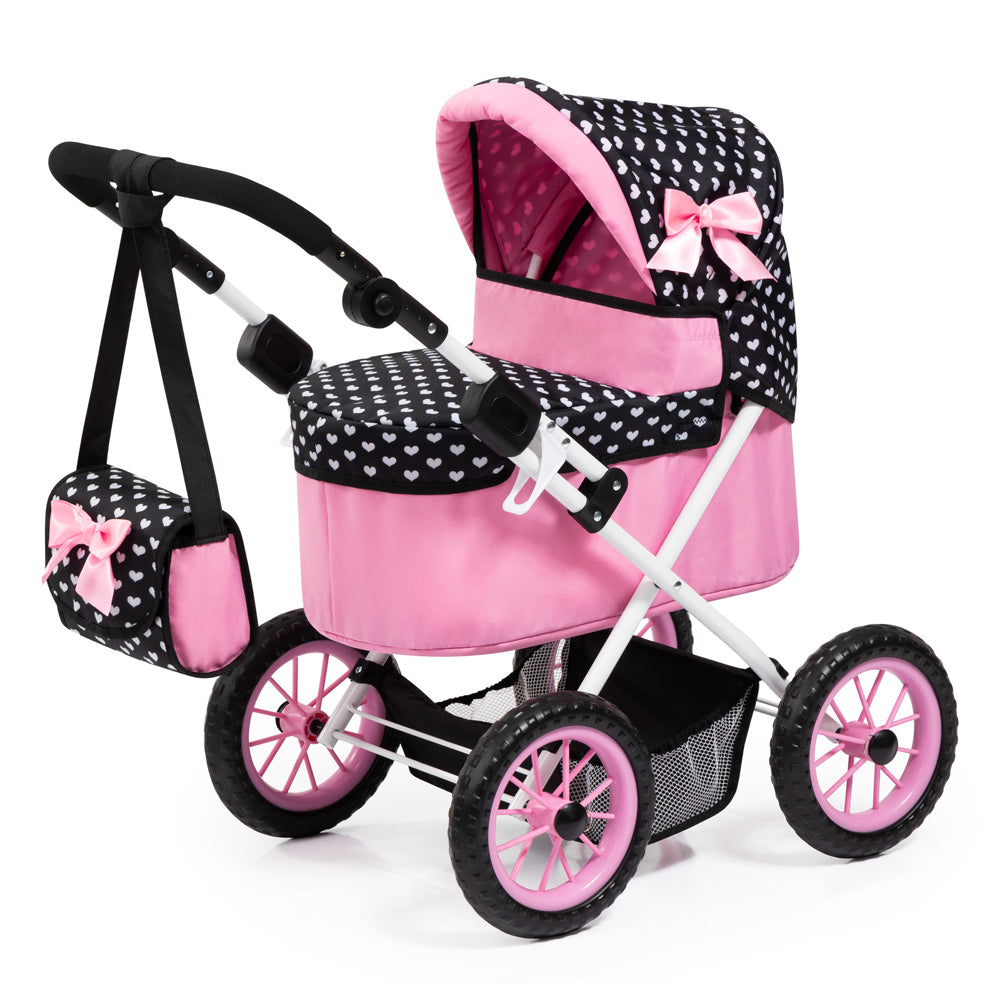 21113060-bayer-68cm-trendy-folding-doll-pram-kids-children-toy-black-pink-3y