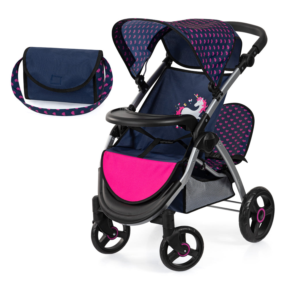 21139454-bayer-68cm-twin-star-trendy-doll-pram-kids-children-toy-3y