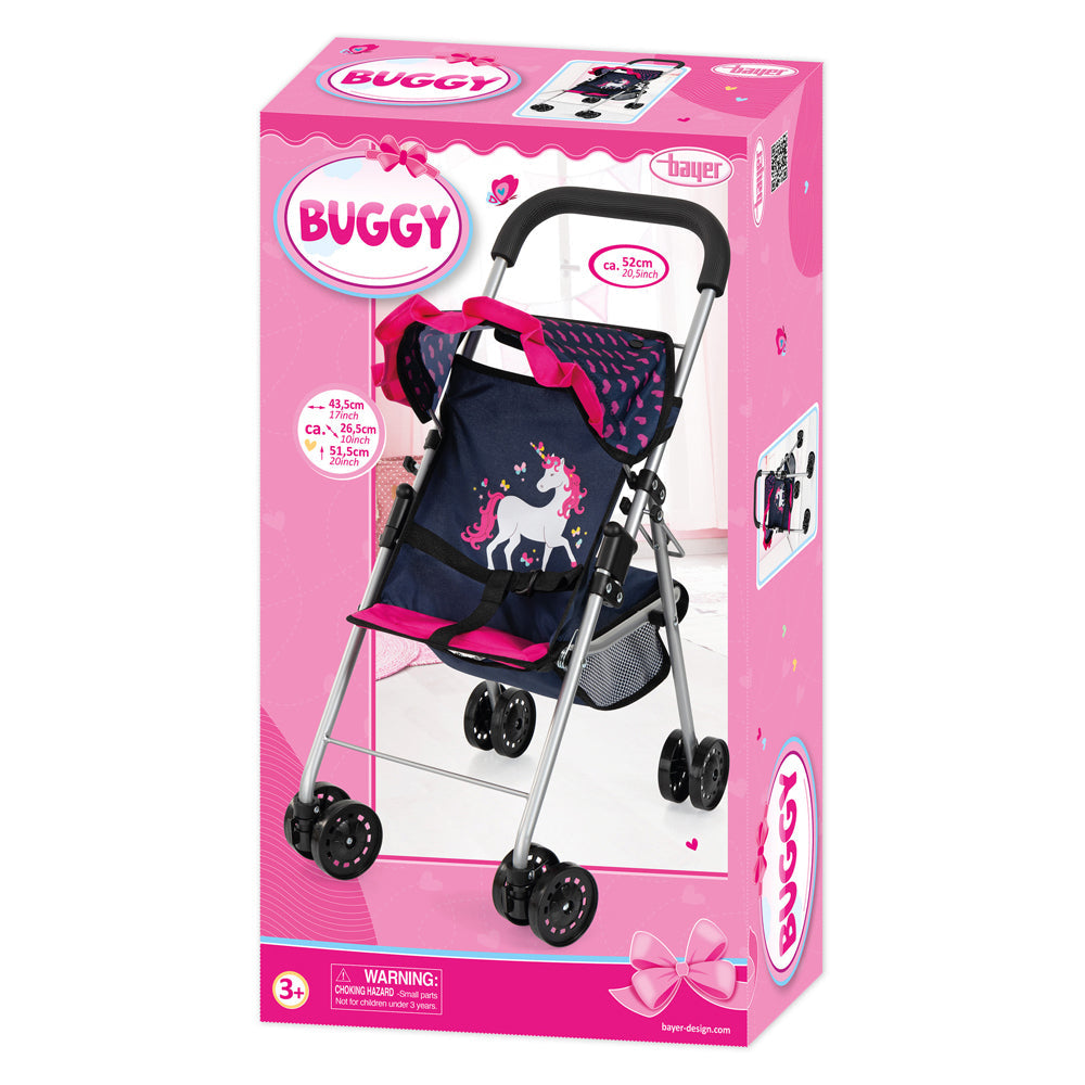 21121554-bayer-52cm-doll-buggy-unicorn-doll-pram-kids-children-toy-blue-pink-3y