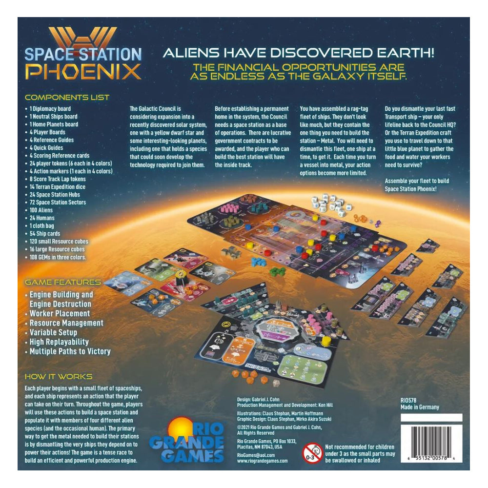 Rio Grande Space Station Phoenix Strategy Board Game 14y+