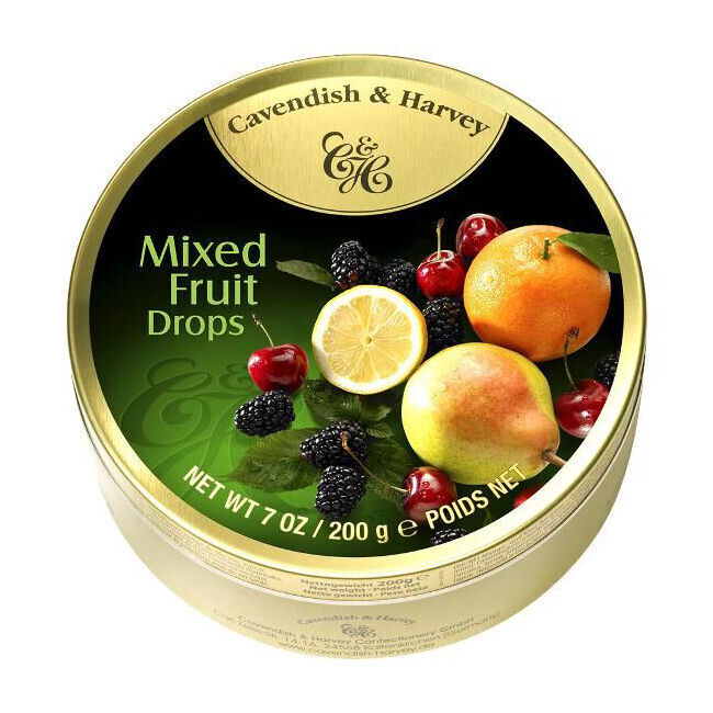10PK Cavendish & Harvey Mixed Fruit Drops 200g Candy Lollies Sweet Confectionery