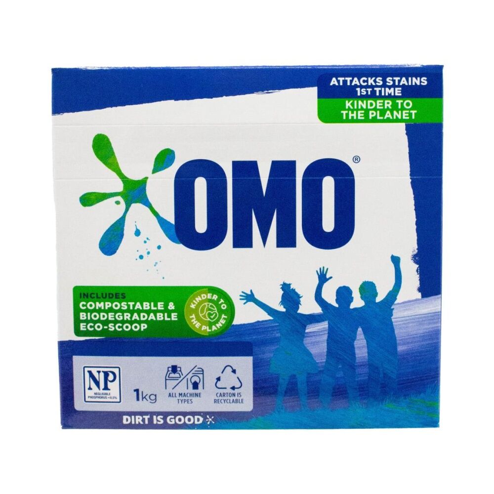3PK OMO Laundry Powder Detergent for All Machine Types Removes Stains 1kg