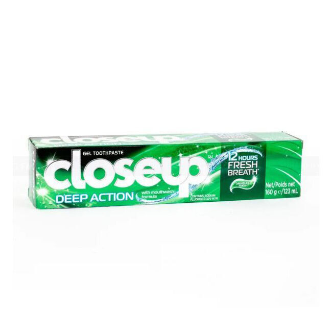 12PK Closeup Gel Toothpaste Deep Action Menthol Fresh 160g Tube