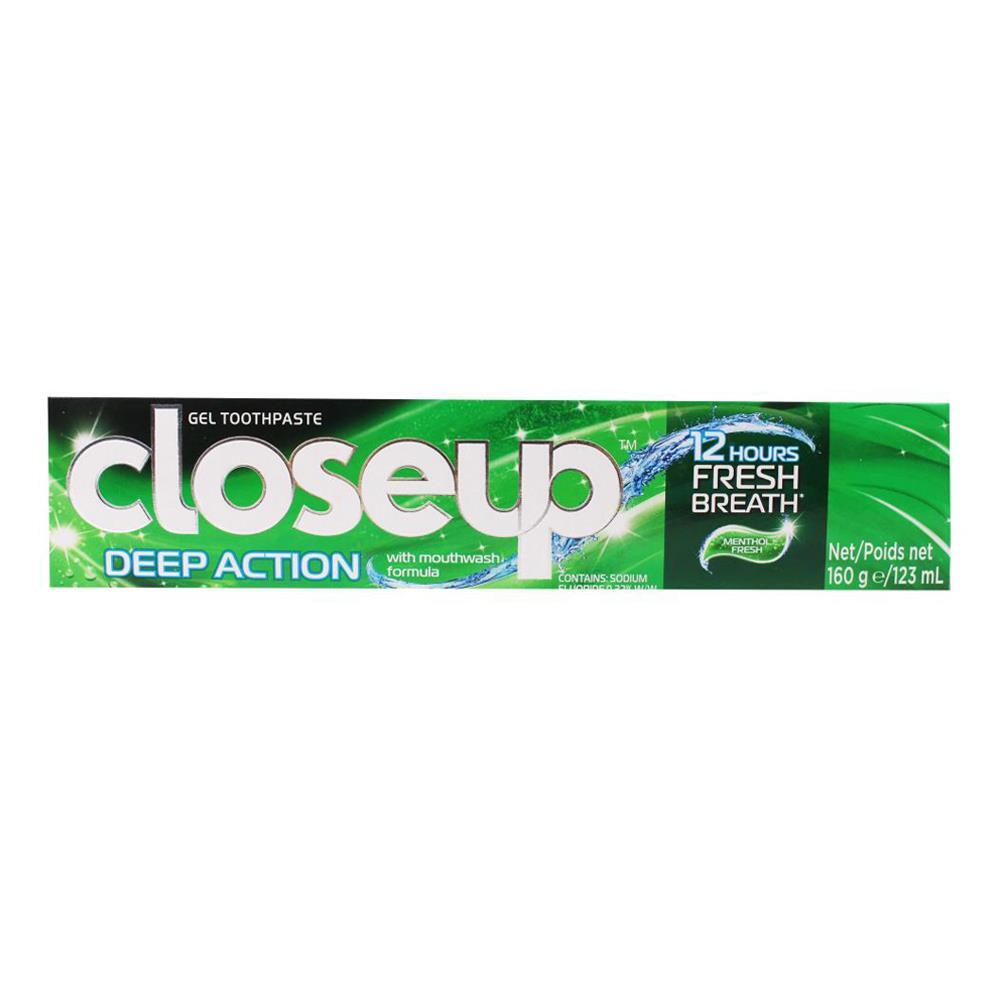 12PK Closeup 160g Fluoride Toothpaste Tube Deep Action Menthol Fresh