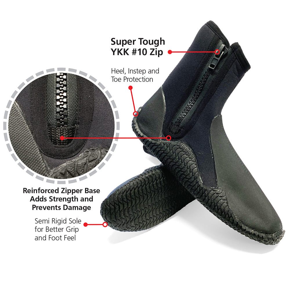 Adrenalin 5mm Neoprene YKK Zip Dive Boots Size Medium/Large AU9