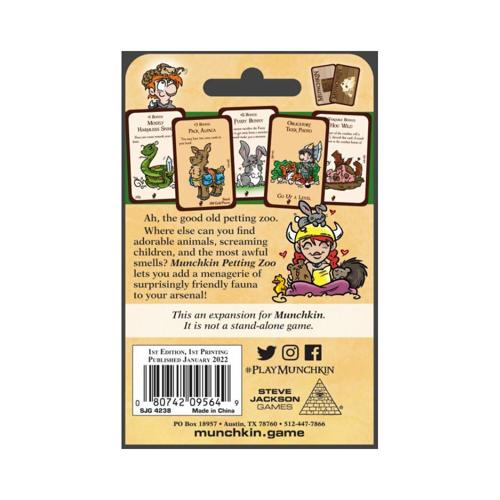 Steve Jackson Games Munchkin Petting Zoo Card Game Kids 10y+