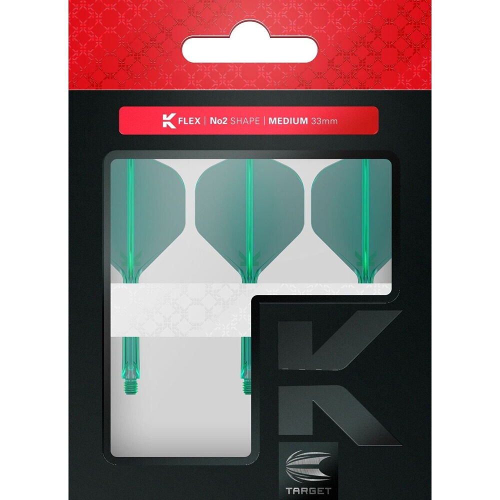 3pc Target K-Flex Dart Flight & Shaft No.2 Medium Green