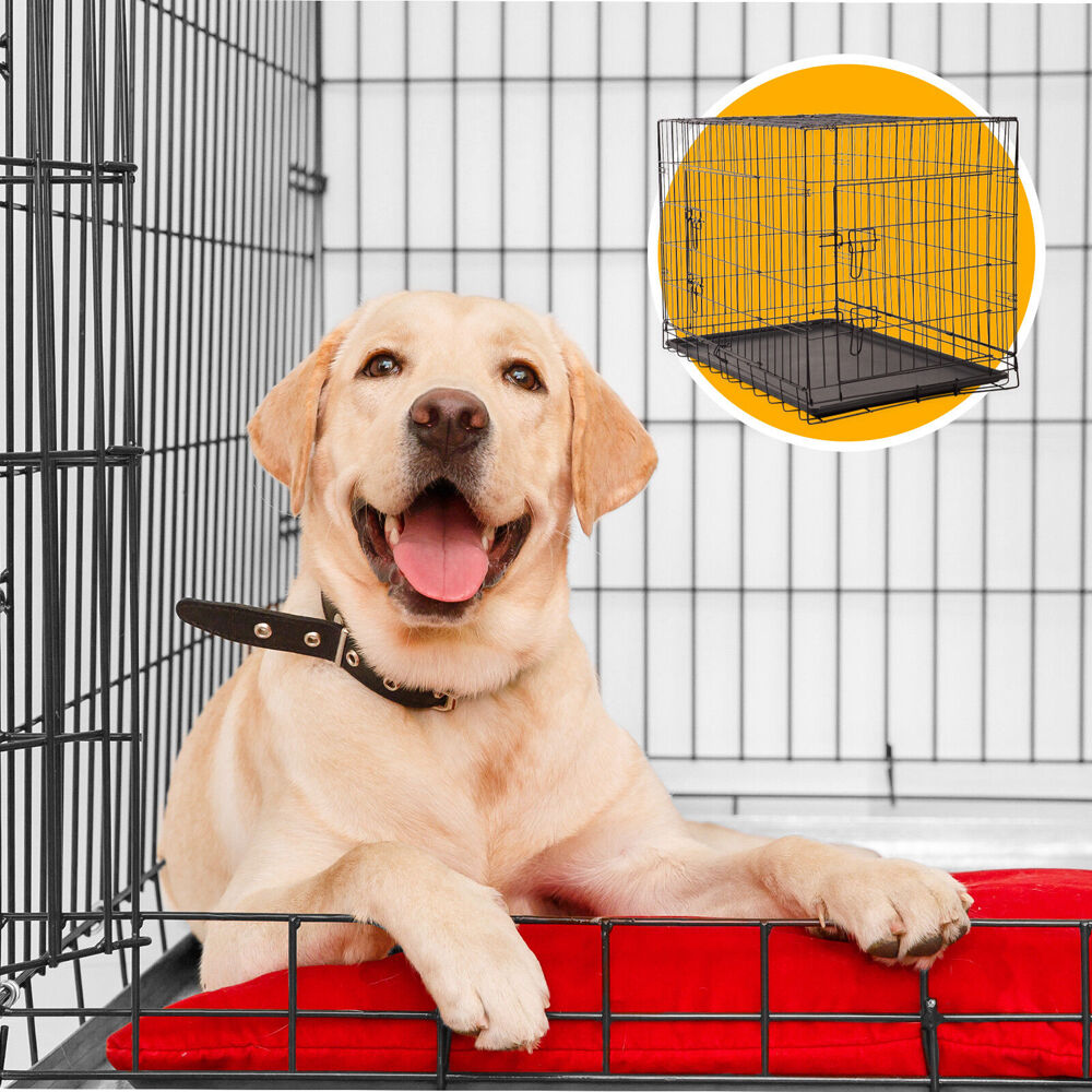 10004317-4paws-foldable-metal-wire-pet-cage-w-abs-tray-76x59cm-black