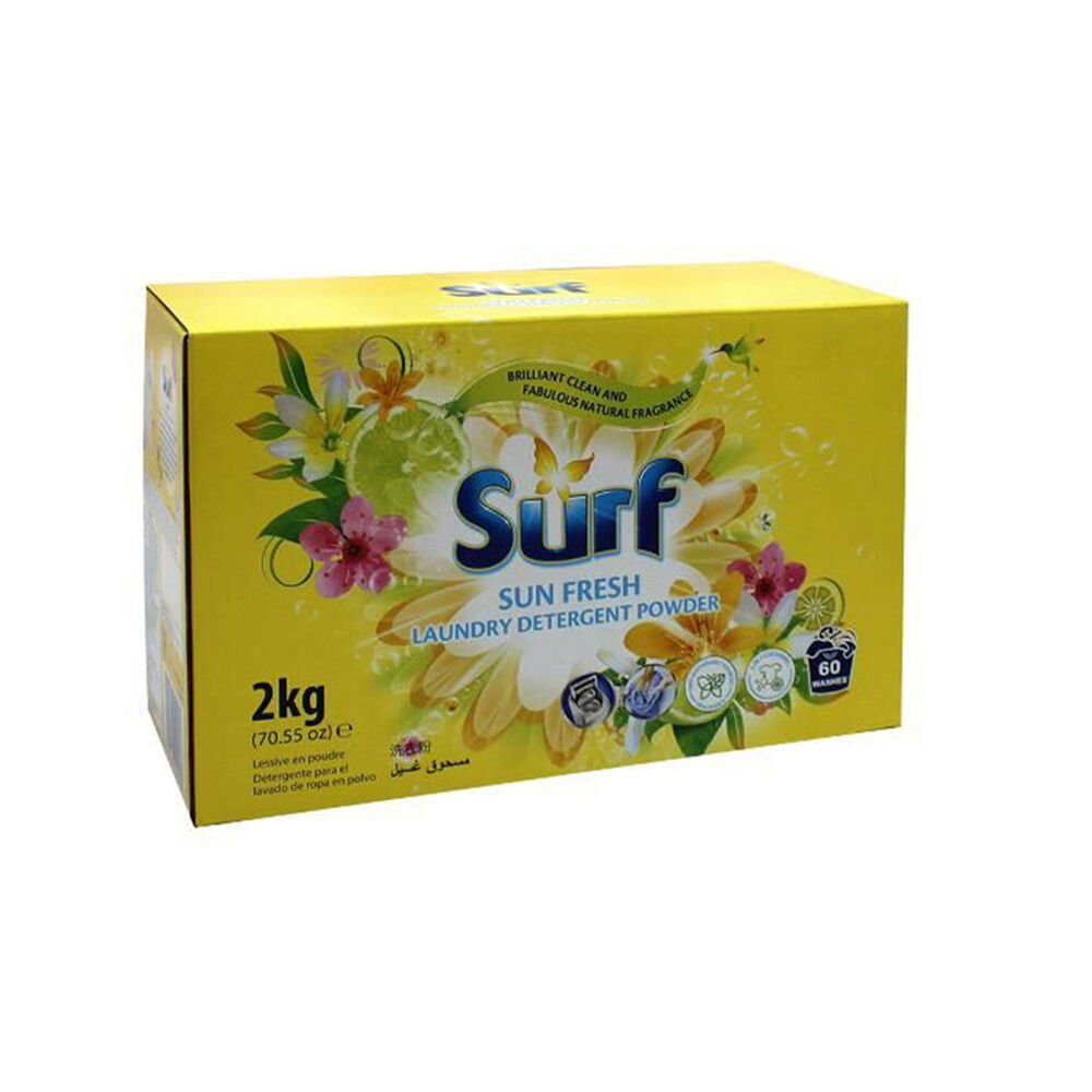 3PK Surf Sun Fresh Detergent Concentrated Laundry Powder 2kg