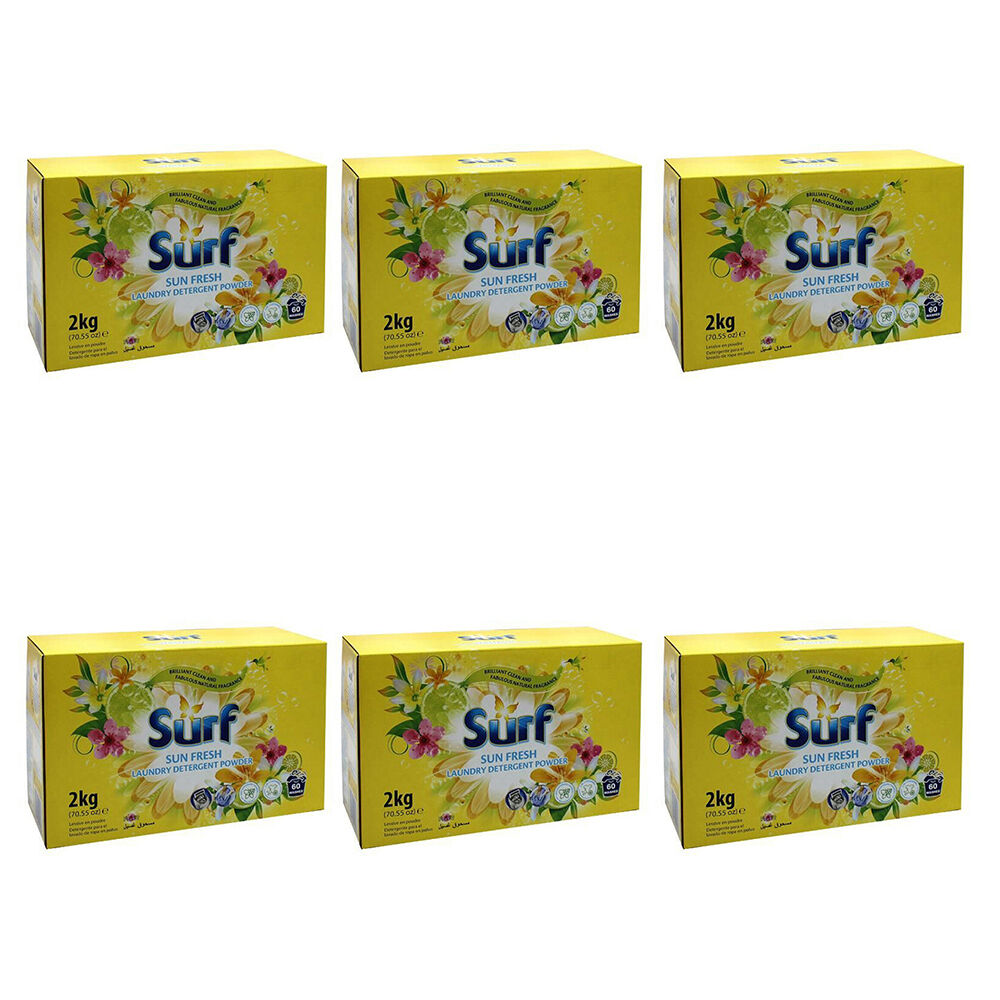 6PK Surf Sun Fresh Detergent Concentrated Laundry Powder 2kg