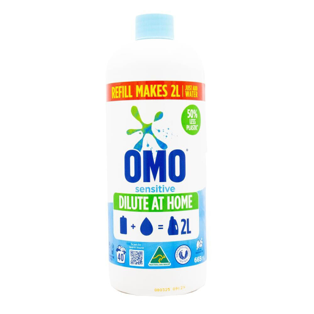 2PK Omo Sensitive Laundry Refill Liquid Detergent 665ml Concentrated