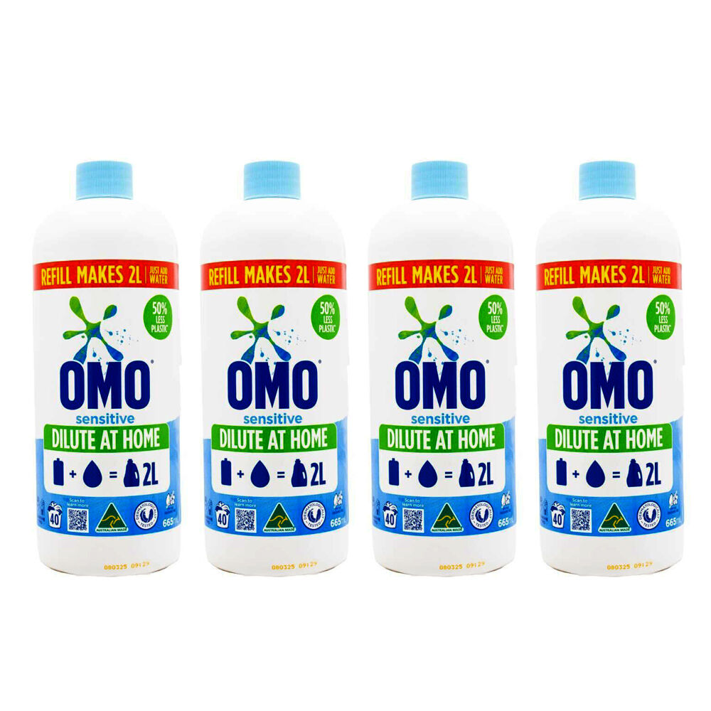 4PK Omo Sensitive Laundry Refill Liquid Detergent 665ml Concentrated