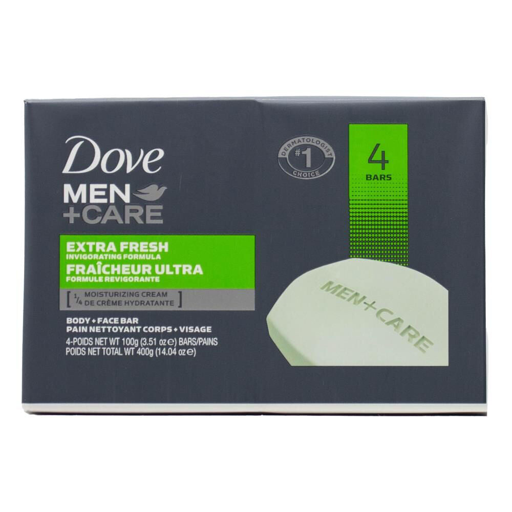 12x 4pc Dove Moisturising 100g Soap Bar Men Care Extra Fresh
