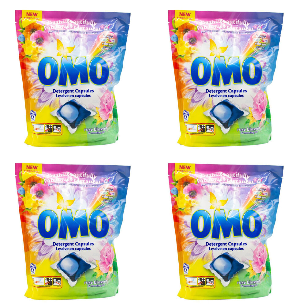 168pc Omo Detergent Laundry Capsules - Rose Blossom & Morning Dew