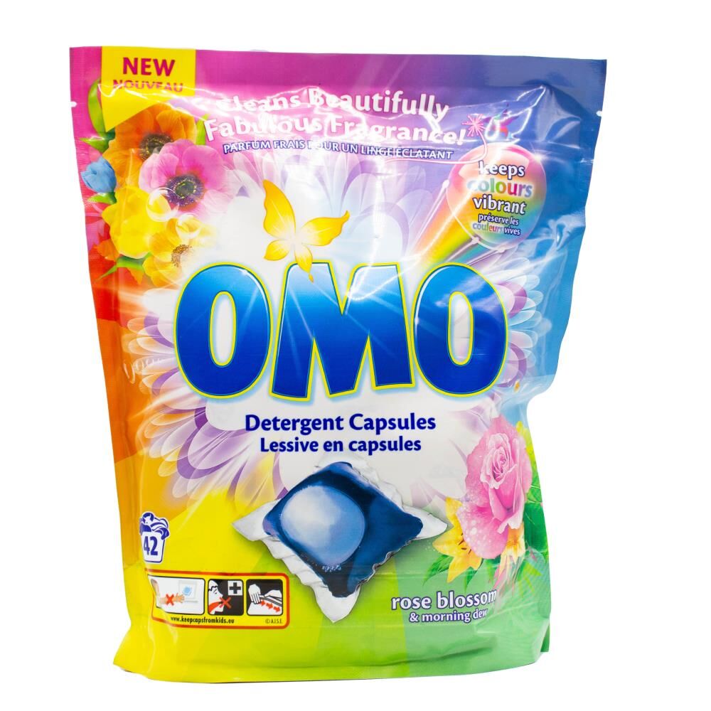 168pc Omo Detergent Laundry Capsules - Rose Blossom & Morning Dew