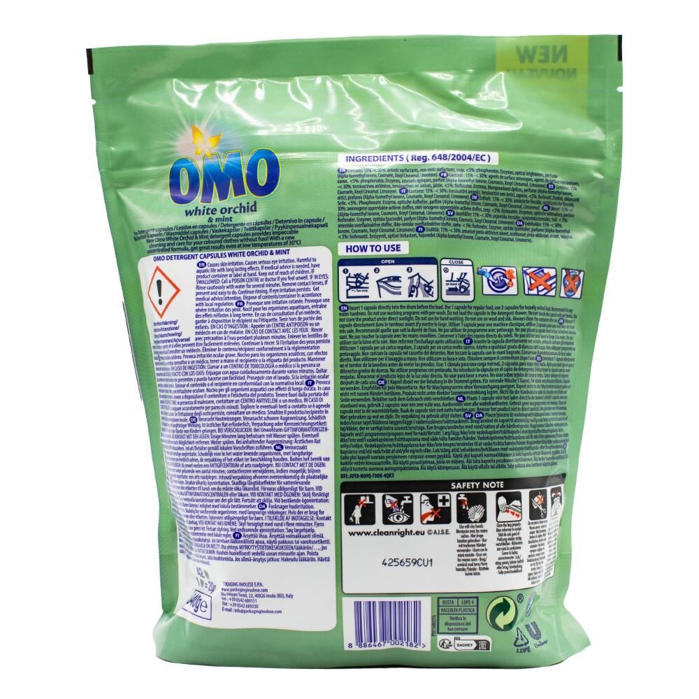 84pc Omo Detergent Laundry Capsules - White Orchid & Mint