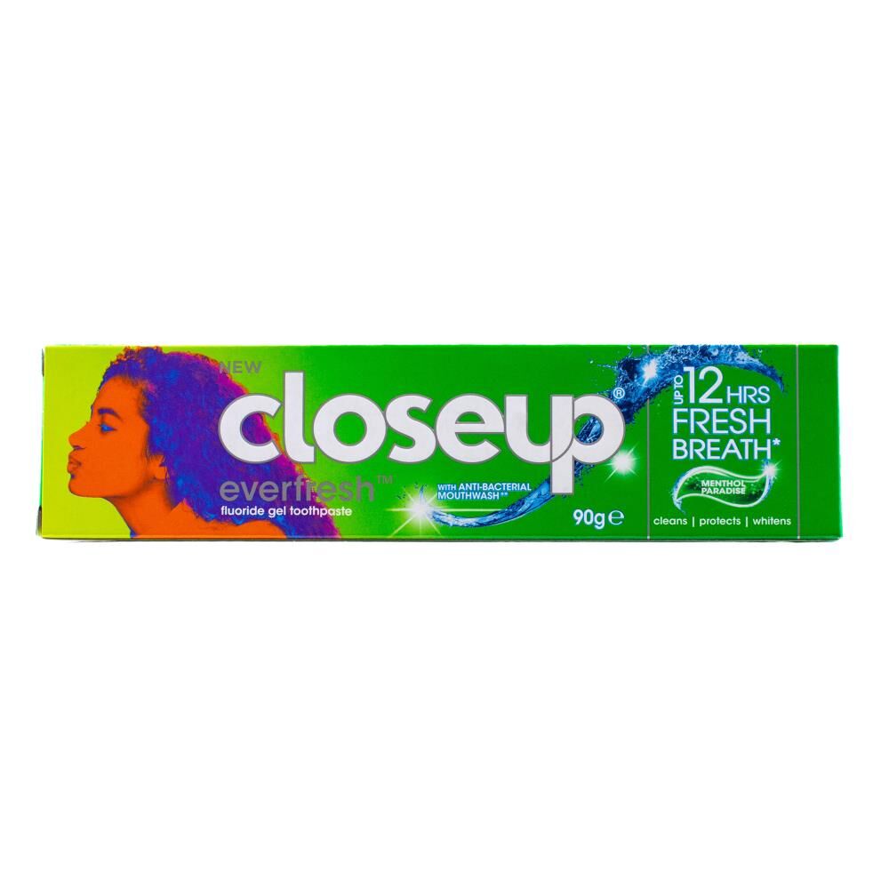 9PK Closeup 90g Flouride Gel Toothpaste w/ Everfresh Peppermint Drops Tube