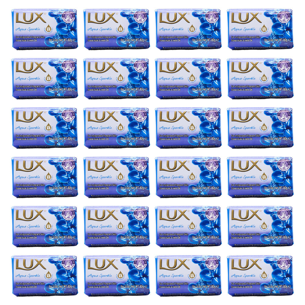 24PK Lux 80G Soap Bar Shower/Bath Body Wash - Aqua Sparkle