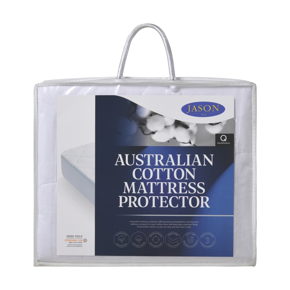 Jason Mattress Protector Australian Cotton Percale Cover 200GSM Queen