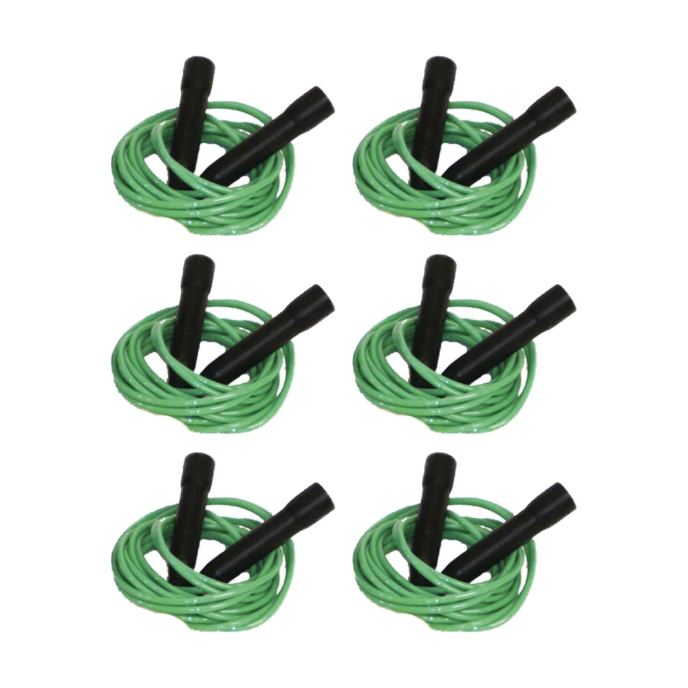 6PK Victor Sports Skipping Rope Easy Grip Handles Fitness Exercise Tool Grn 2.4m