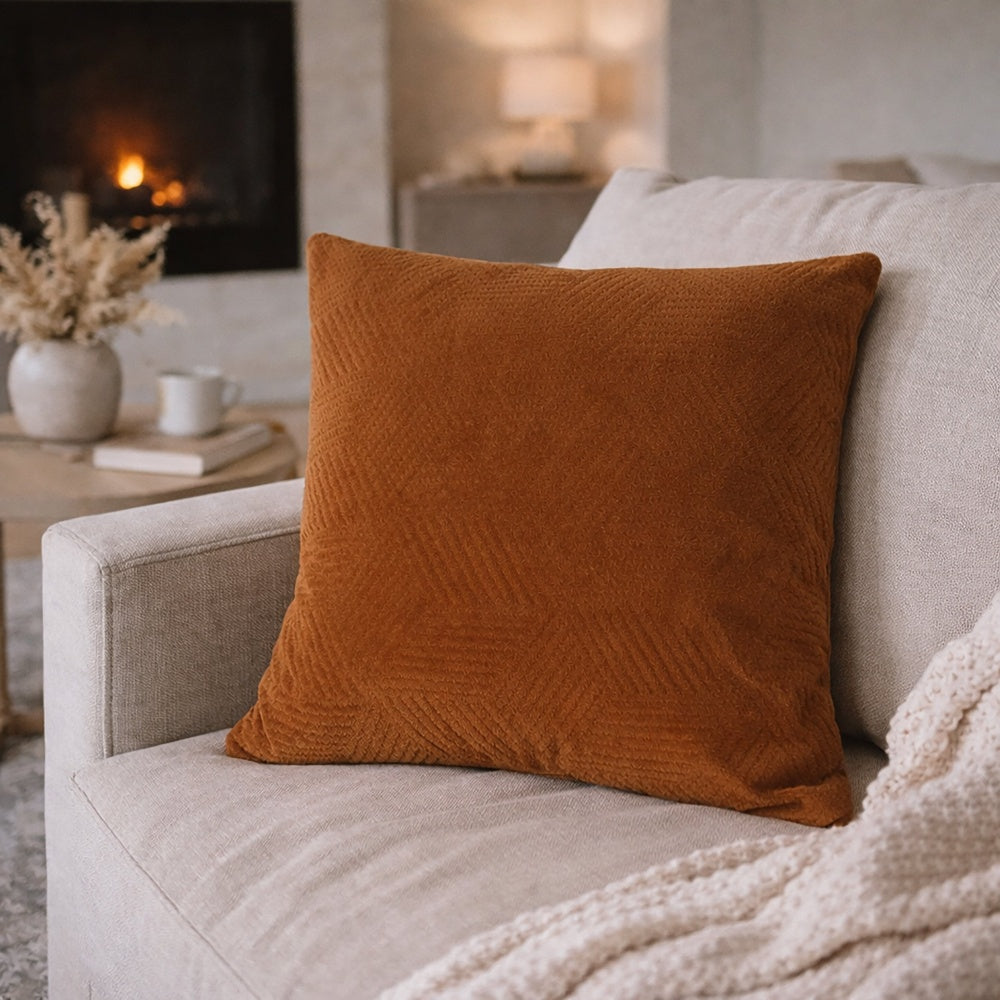 Urban Style Decorative Cushion Throw Pillow Rust Lines 45x45cm — image 2