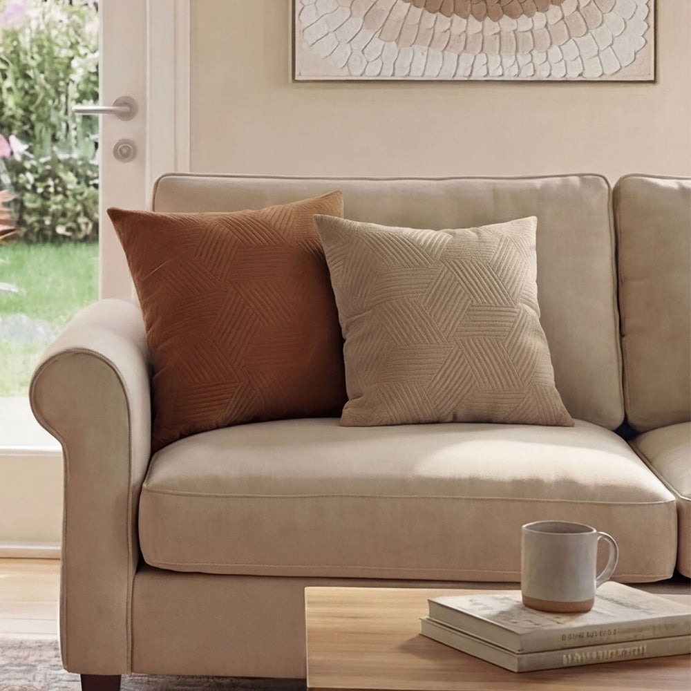 2PK Urban Style Decorative Cushion Throw Pillow Rust Lines 45x45cm — image 4