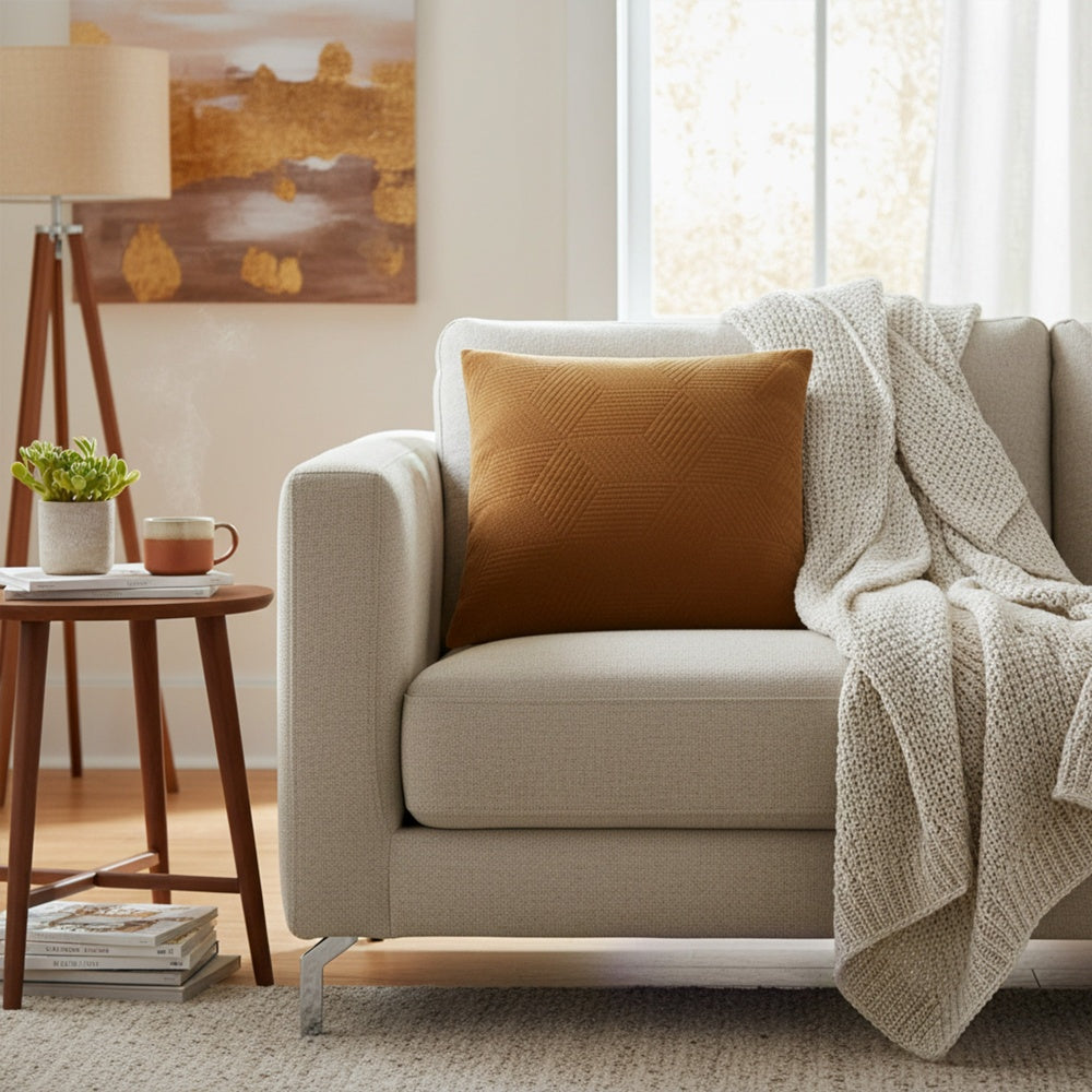 2PK Urban Style Decorative Cushion Throw Pillow Rust Lines 45x45cm — image 7