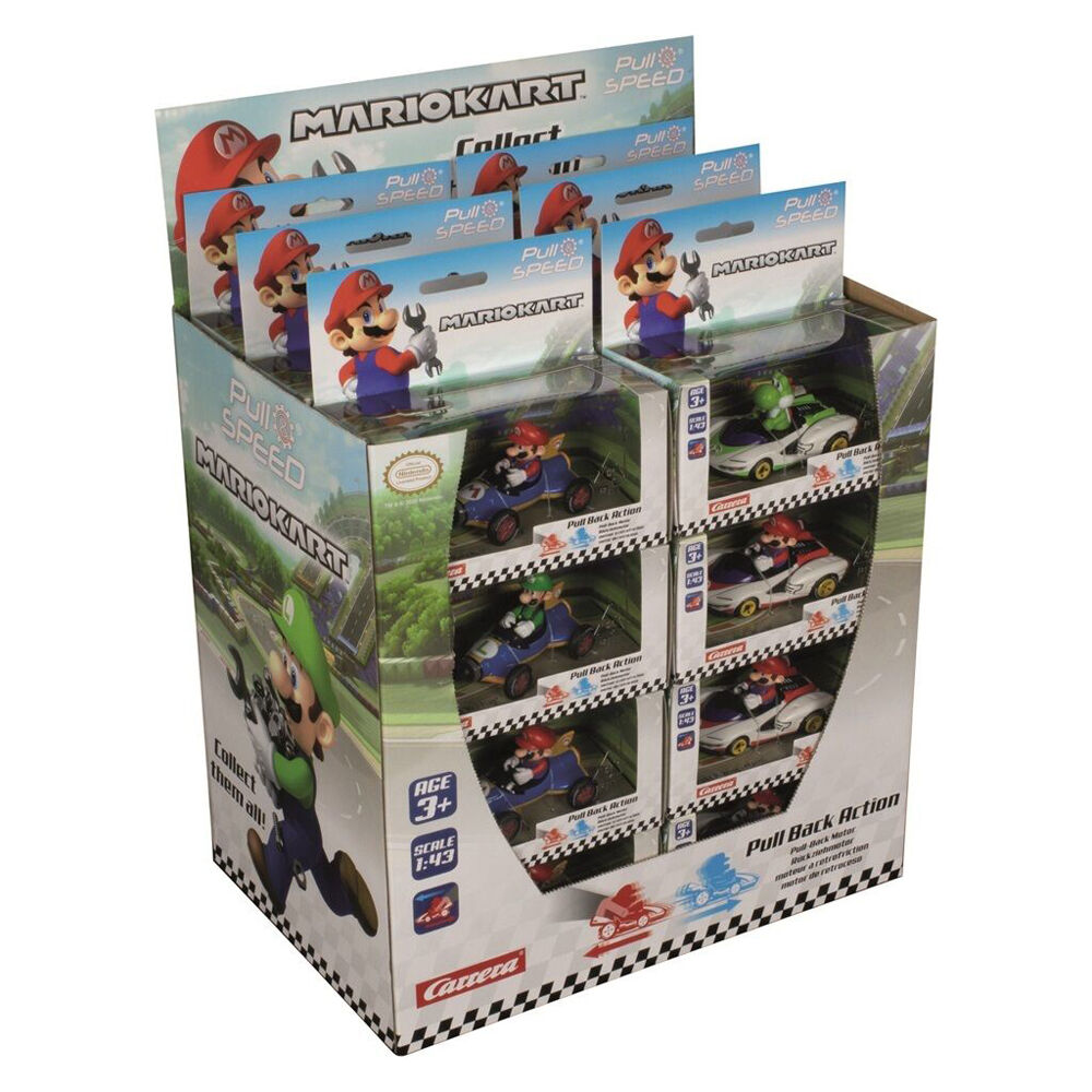 Carrera Pull & Speed Car Mario Kart Theme Toy Cars 1:43 Scale 3y+ Assorted