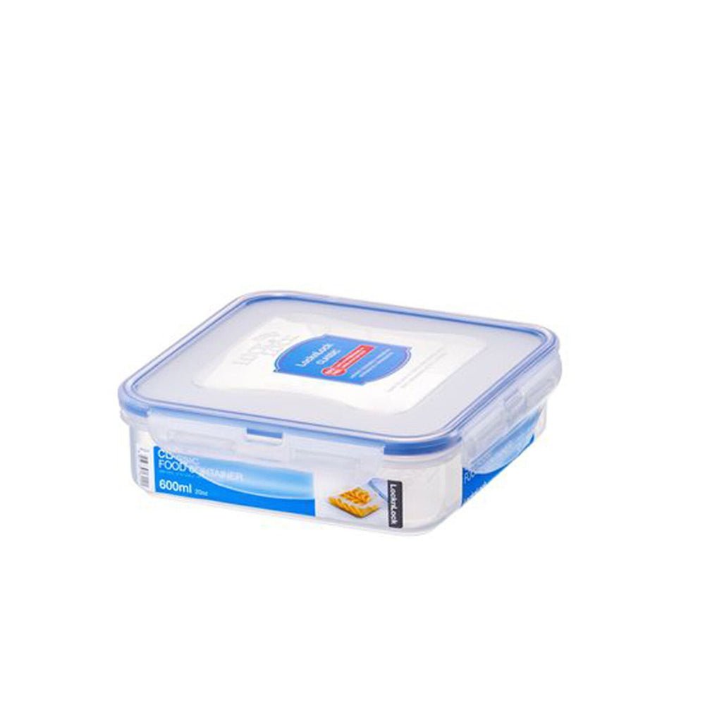 3PK LocknLock 600ml Airtight Classic Square Food Container Short - Clear
