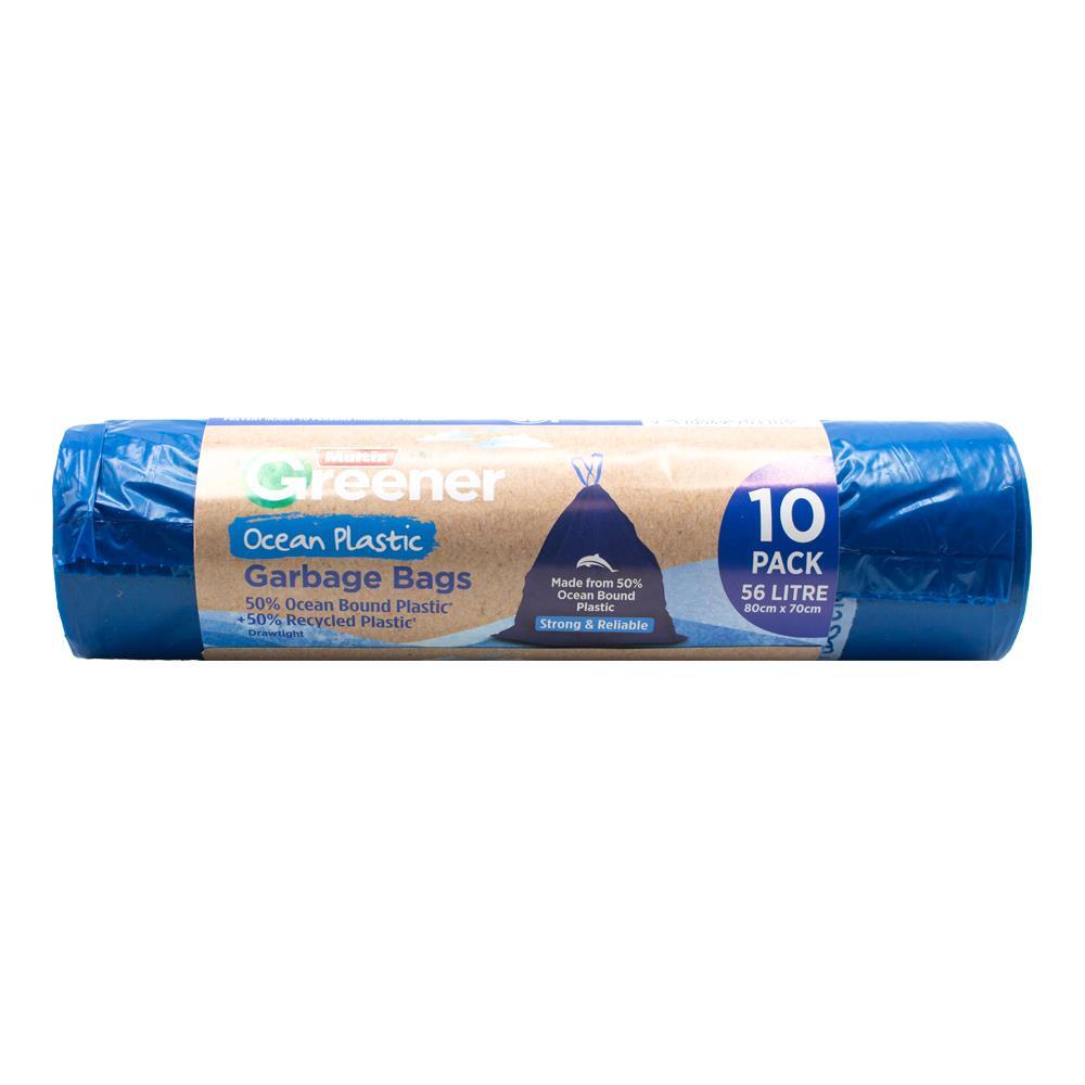 90pc Multix Greener 56L Garbage Bags Drawtight Ocean Plastic
