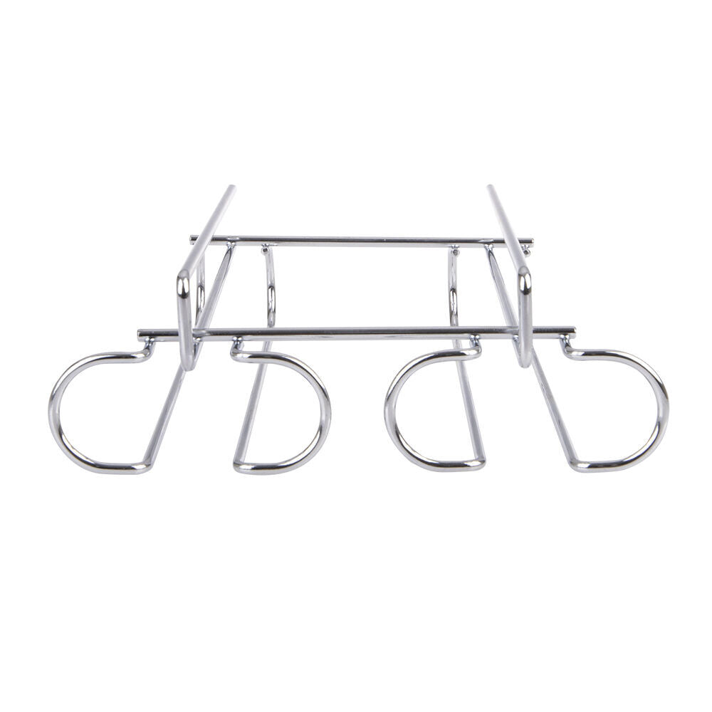 2PK Bartender Chrome Plated Undershelf 2-Rail Stemware Rack - Silver