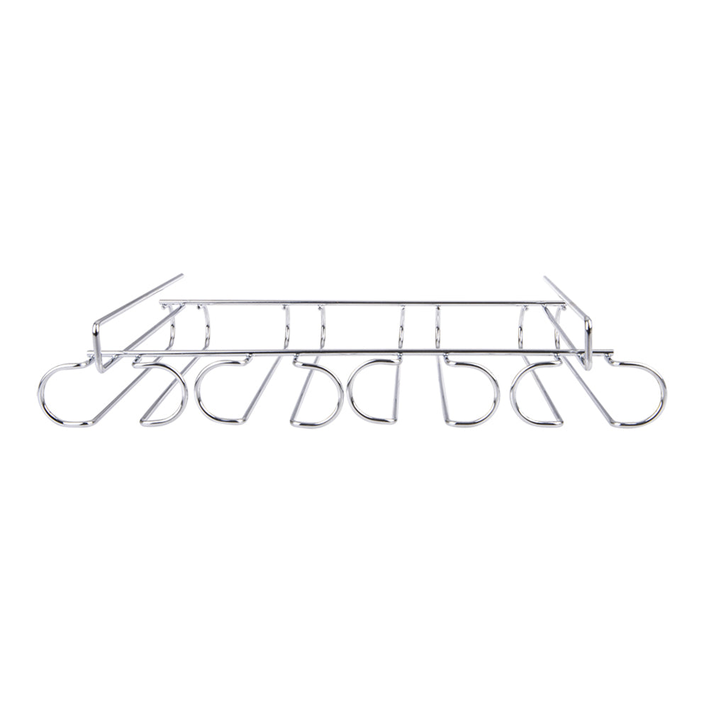2PK Bartender Chrome Plate Undershelf 4-Rail Stemware Rack - Silver